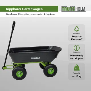 Baumarktplus Gartenwagen kippbar Tragkraft 300 kg schwarz/grün Handwagen Transportwagen Transportkarre