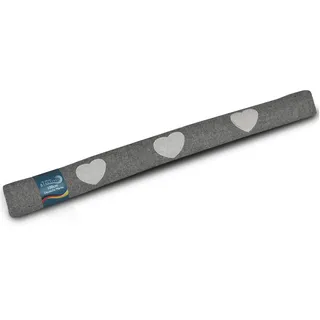 Beautissu Zugluftstopper 100 cm lang Tuuli - 1,1 kg Windstopper als Türvorleger, Haustür Rolle und Kälteschutz Luftstopper - Luftzugstopper Herzen Zugluft Stopper in Anthrazit