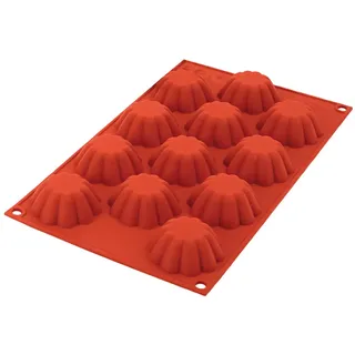 silikomart Silikonform Ø58 H 22 mm, Rouge Brique, 3 x 17,5 x 31 cm