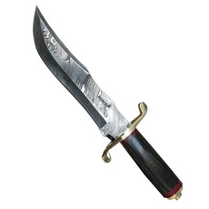 Perkin Knives Handgemachtes Damast Jagdmesser - Bowie Messer