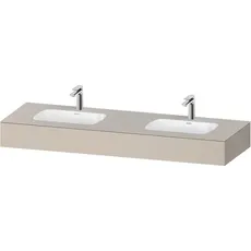 Duravit Qatego Einbauwaschtisch mit Konsole, 1600x550x170mm, Doppelwaschtisch, QA46950, Farbe: Taupe Matt