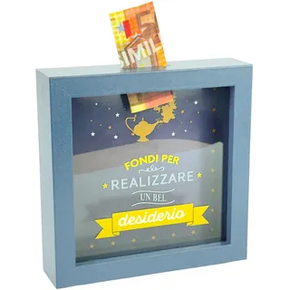 Dekorative Spardose aus Holz, Desire-Design, 16 x 16 cm, Marineblau