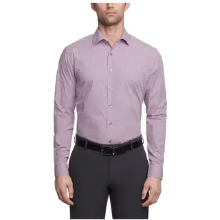 Kenneth Cole Unlisted Herrenhemd, schmale Passform, kariert und gestreift (Gemustert), Himbeere, 41 cm- 42 cm Hals 86 cm- 89 cm Ärmel