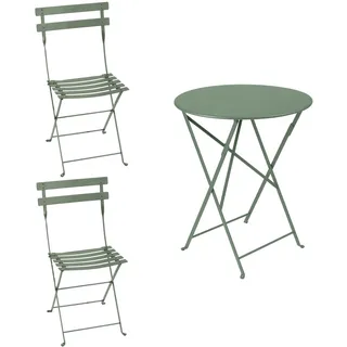 Fermob Bistro Balkonmöbel-Set 3tlg. Stahl/Klappbar Tisch 60cm Rund