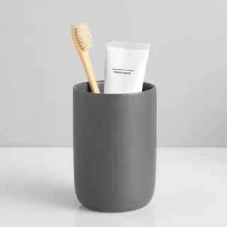 Grau Zahnputzbecher Keramik,1pcs Zahnbürstenhalter für Elektrische Zahnbürste Zahnbürste und Zahnpasta, Kinder Toothbrush Holder, Zahnbürsten Badezimmer Organizer grau