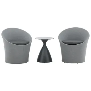 gardenson Balkonset 3-tlg. Grau/Schwarz