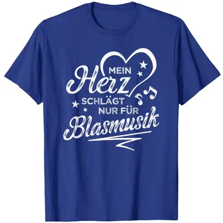 Mein Herz Schlägt Nur Für Blasmusik T-Shirt, Herren, Königsblau, S