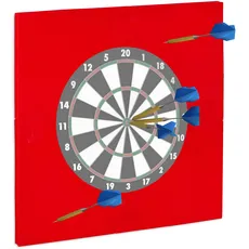 Relaxdays Dartscheibe Schutzring "R6", Wandschutz für 45 cm Dartboard, EVA, Dart Auffangring HBT: 71 x 71 x 3 cm, rot