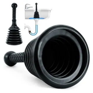 Luigi's Pömpel Waschbecken- und Abflussreiniger - Becken und Abfluss Pümpel klein - Gegen verstopften Abfluss - Sink Plunger - Schwarz