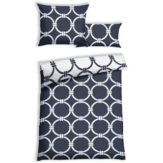 Florella Kogge 100% Microfaser Twill Blau 140 x 200 cm + 70 x 90 cm