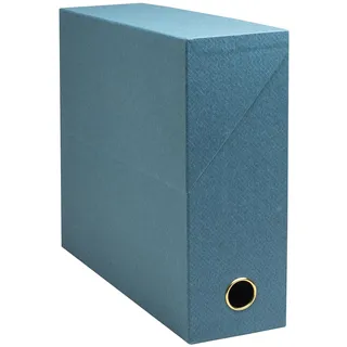 Exacompta 89603E Transferbox Office By Me 9 cm Rückenbreite DIN A4 mit aufgeklebtem Rückenschild ideale Transportbox und perfekt geeignet für die sichere Aufbewahrung Ihrer Ordner Farbe Entenblau