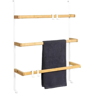 eluno Tür-Hängeregal, weiß , Weiß , Holz , 65x86x17 cm , Badezimmer, Badezimmerausstattung, Handtuchhalter