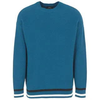 Armani Exchange Herren Substainable, Long Sleeves, Hem Stripes Pullover Sweater, Legion Blue, XS EU