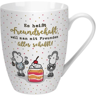 SHEEPWORLD Tasse mit Spruch "Freundschaft" | Kaffeetasse, Porzellan, 30 cl | Sheepworld Lieblingstasse, Geschenk, Geburtstag | 59612