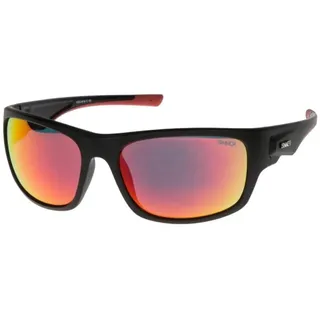 SINNER Bruno Sonnenbrille - Herren und Damen - Verspiegelt – 100% UV400 Schutz – Dezenrierte Öllinsen – Langlebiges Material - Fahrradbrille, Radbrille und Sportbrille für Outdoor - Schwarz & Rot