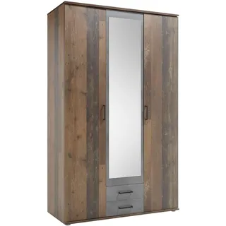 Pol-Power Drehtürenschrank Chicago 120 x 196 x 53,5 cm Braun
