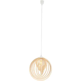 Näve Hängeleuchte , Naturfarben, Weiß , Holz, Kunststoff , Kugel , 145 cm , Lampen & Leuchten, Innenbeleuchtung, Hängeleuchten, Pendelleuchten