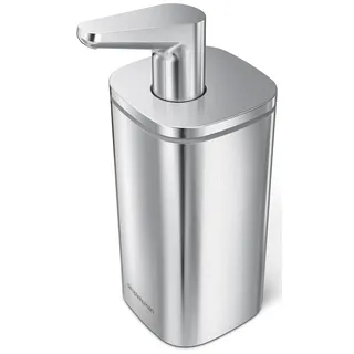Simplehuman Puls-Seifenspender aus Gebürstetem Edelstahl in der Farbe Silber 295ml, Maße: 18cm x 9,4cm, KT1183