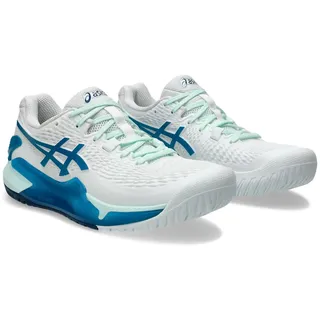 Asics Gel-Resolution 9 Sneaker, Weiß Teal Blue, 37.5 EU