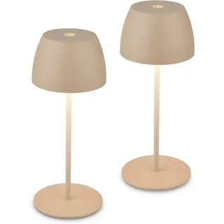 Briloner Mini LED Tischlampe Beige 2 St.