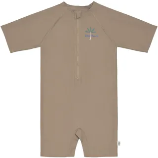 LÄSSIG Baby Kinder Schwimmanzug Badeanzug kurzarm UV Schutz/Short Sleeve Sunsuit choco, 3-6 Monate, Größe 62/68