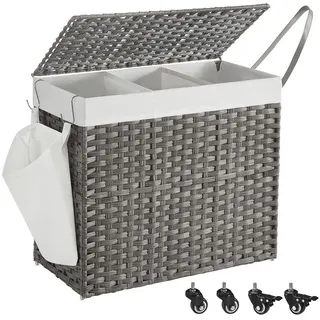 Xxxl Wäschekorb , Grau , Metall, Kunststoff , 140 l , 66x66x33 cm , Tragegriffe, Deckel, Innenfutter, zusammenfaltbar , Haushalt & Kleinelektro, Wäschepflege, Wäschekörbe & Wäschetonnen