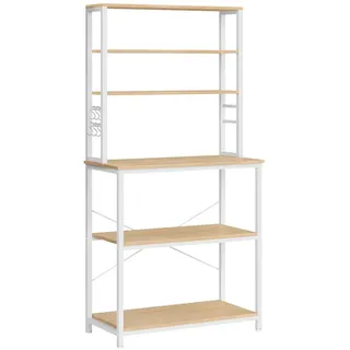 VASAGLE Küchenregal 80 x 40 x 167 cm Eichenfarben-weiß