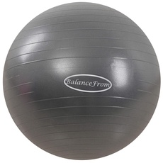 Signature Fitness Gymnastikball, Yoga-Ball, Fitnessball, Geburtsball mit Schnellpumpe, 900 g Kapazität, Grau, 55,9 cm, M