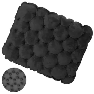 EULANT Velvet Aufblasbares Camping Sitzkissen, 40D Nylon + Velvet Oberfläche, 45x33 cm, 5 cm Dicke, 180 kg Tragfähigkeit, für Indoor und Outdoor, Schwarz