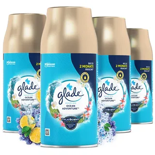 Glade (Brise) Automatic Spray Nachfüller, Raumduft, Lang Anhaltender Geruchsentferner, Duftspray für Zuhause, Ocean Adventure, 4er Pack (4 x 269 ml)