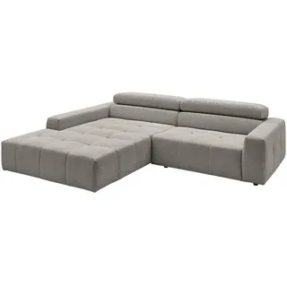 KAWOLA Eckcouch Cord 4-Sitzer Grau