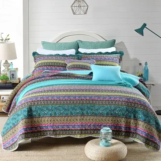 NEWLAKE Gestreift Bettüberwurf 150 x 200 cm Blau
