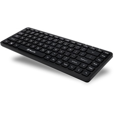 TELLUR Kabellose Tastatur, kabellose Mini-Tastatur für PC, Laptop, Smart-TV, 2,4 GHz Nano-USB-Empfänger, internationales QWERTY-Layout, leise und schlank (Schwarz)