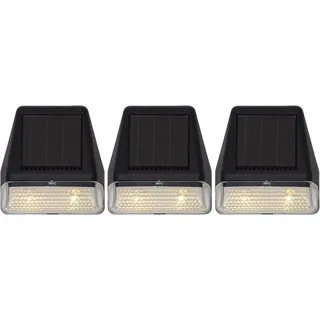 STAR Solarleuchte Kunststoff 7x7,5 cm 3er Set schwarz/weiß