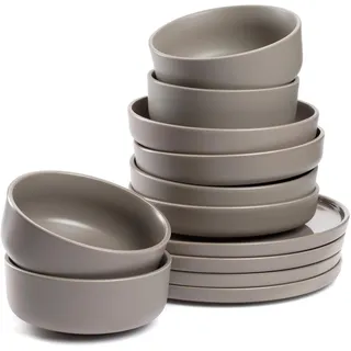 LEONARDO ROMA 12-teilig grau taupe 12 Stück(e) Keramik, Graubraun