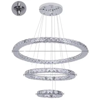 Kronleuchter, modernes Design, energieeffiziente Beleuchtung, D20x40x60cm, Warmweiß-b - Silber