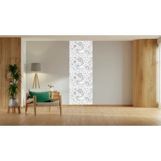 Queence "Einhorn in Blumenwiese", DIY-Wandsticker zum Bemalen,