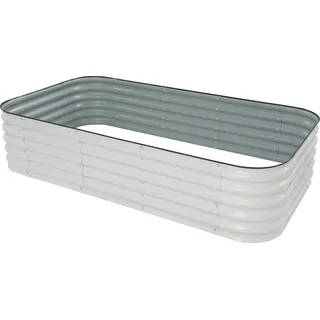 Hochbeet - Metall Pflanzkasten - 240×60×43 cm - Freistehend - Gartenbox - Weiß