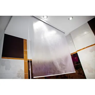 Halbkassette Duschrollo 160x240 cm Modell milky drops - Transparent, Weiß