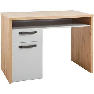 Xora Jugendschreibtisch , Grau, Eichefarben , Metall , 1 Schubladen , 60.2x76.7x111.6 cm , FSC Mix , Stauraum , Holzmöbel, Holztische, Schreibtische Holz, Kinderschreibtische Holz