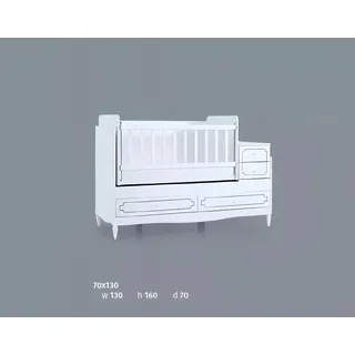 Kinderbett Säugling Baby Betten Kleinkind Bett Holzbett Weiß mit Regalen - Weiß