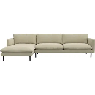 FLEXLUX Ecksofa »Bolzano, elegant und bequem, L-Form« Sitzaufbau mit Kaltschaum & Stahl-Wellen, loose Sitz -& Rückenkissen, beige