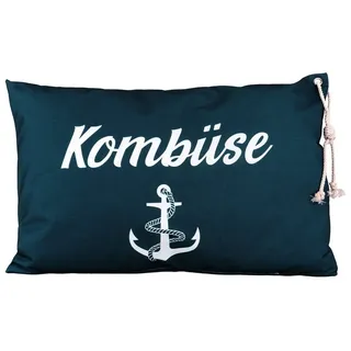Queence Dekokissen »Kombüse 60x40cm Outdoor-Kissenbezug Garten« Kissenhülle mit Öse und Kordel Kissenbezug Maritim, blau