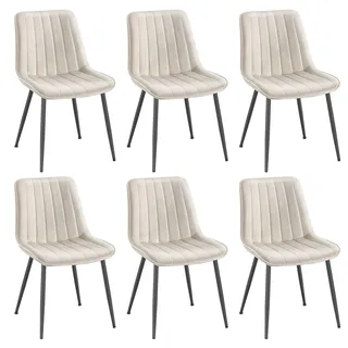 Songmics Esszimmerstuhl 4er Set cappuccinobeige/tintenschwarz