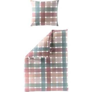 BIERBAUM Bettwäsche »4080« 2 Stk. tlg. Seersucker, 100 % Baumwolle, bügelfrei BIERBAUM rot B/L: 155 cm x 220 cm