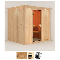 Bild von Sauna »Dima«, (Set), 3,6-kW-Plug & Play Ofen mit integrierter Steuerung, beige