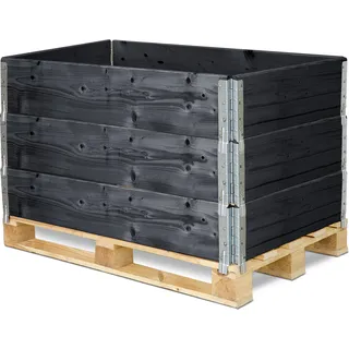 Garronda 3 Stück Holzaufsatzrahmen für Palette Aufbewahrungskiste aus Holz Palettenaufsatzrahmen Holzkiste Antracite - Grau
