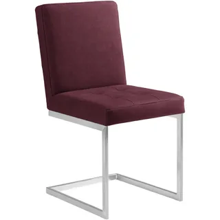 Moderano Schwingstuhl , Edelstahlfarben, Bordeaux , Metall, Textil , Uni , eckig , 45x91x58 cm , Goldenes M , Lederauswahl, Stoffauswahl, Typenauswahl , Esszimmer, Stühle, Schwingstühle