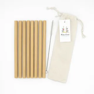 Mienloco 8er Set Bambus Strohhalm mit Bürste wiederverwendbar | umweltfreundlich, ökologisch, nachhaltig & plastikfrei