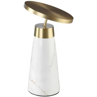 Angel Cerda Tischleuchte Tischlampe aus weißem Marmor und goldenem Stahl Ø16/25.5 cm , Weiß, Goldfarben , Metall , LED integrated , 16x25.5x16 cm , Lampen & Leuchten, Innenbeleuchtung, Schreibtischlampen